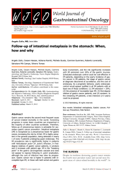 Follow-up of intestinal metaplasia in the stomach: When, how and why