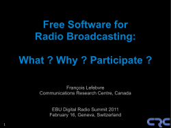Free Software for Radio Broadcasting: What ? Why ? Participate ?
