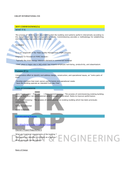 KIKLOP INTERNATIONAL FZE    WHY COMMISSIONING(Cx)  WHAT IT IS 