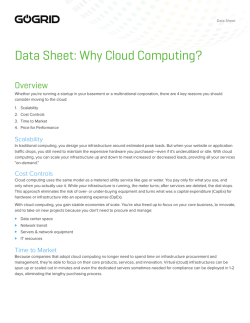 Data Sheet: Why Cloud Computing? Overview