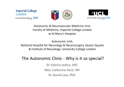 Autonomic &amp; Neurovascular Medicine Unit, Faculty of Medicine, Imperial College London