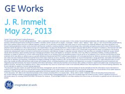 GE Works J. R. Immelt May 22, 2013