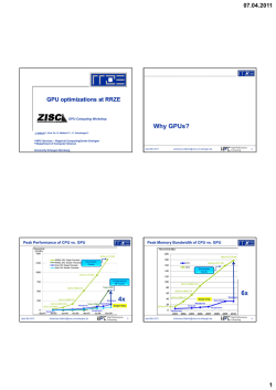 Why GPUs? 07.04.2011 GPU optimizations at RRZE GPU