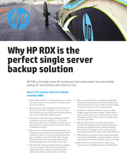 Why HP RDX is the perfect single server backup solution