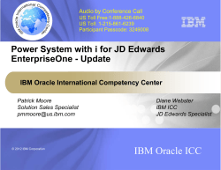 IBM Oracle ICC Power System with i for JD Edwards
