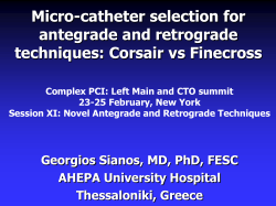 Micro-catheter selection for antegrade and retrograde techniques: Corsair vs Finecross