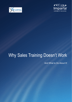 Why Sales Training Doesn’t Work And What to Do About It!