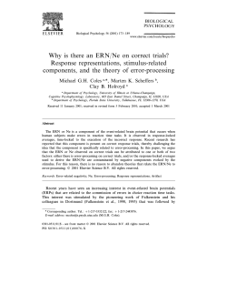 Why is there an ERN/Ne on correct trials? Response representations, stimulus-related