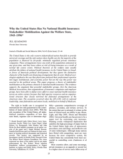 Why the United States Has No National Health Insurance: