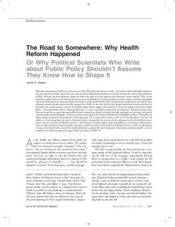 The Road to Somewhere: Why Health Reform Happened