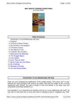WHY GRACE CHANGES EVERYTHING Table of Contents Page 1 of 85