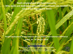 Youth employment and food insecurity Cases from Nigeria and Benin