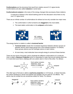 Conformations Conformational analysis rotamers