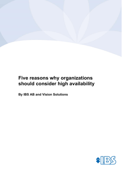 Five reasons why organizations should consider high availability