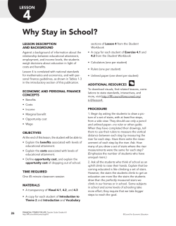 4 Why Stay in School? LESSON LESSON DESCRIPTION