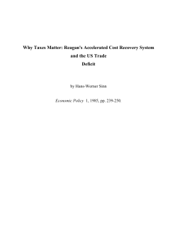 Why Taxes Matter: Reagan's Accelerated Cost Recovery System Deficit