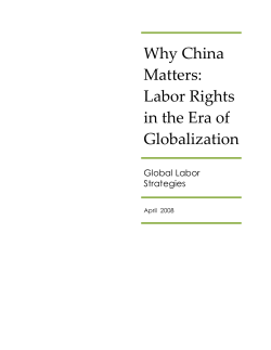 Why China Matters: Labor Rights in the Era of