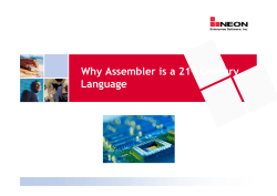 Why Assembler is a 21 Century Language st