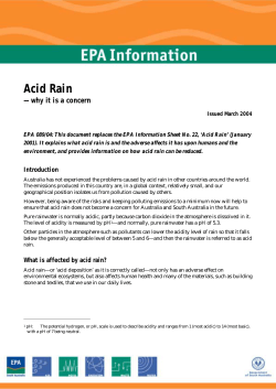 Acid Rain —why it is a concern