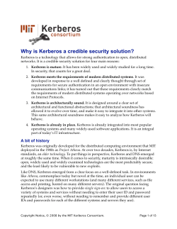 Why is Kerberos a credible security solution?