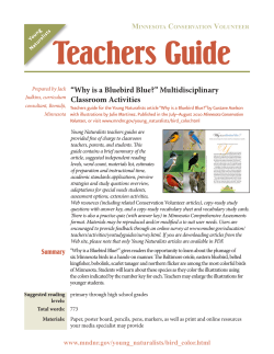 Teachers Guide “Why is a Bluebird Blue?” Multidisciplinary Classroom Activities