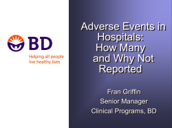 Adverse Events in Hospitals: How Many and Why Not