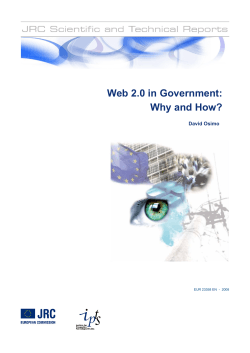 Web 2.0 in Government: Why and How?  David Osimo