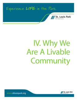 IV. Why We Are A Livable Community Environmental Stewardship