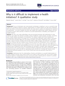 Why is it difficult to implement e-health initiatives? A qualitative study