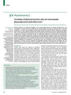 Physical Activity 2 Correlates of physical activity: why are some people Series