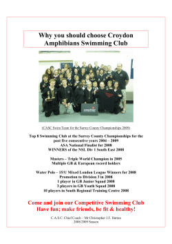 Why you should choose Croydon Amphibians Swimming Club