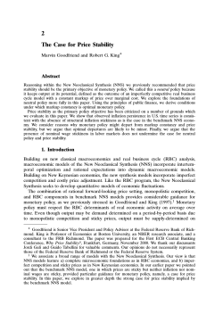 2 The Case for Price Stability Abstract Marvin Goodfriend and Robert G. King*