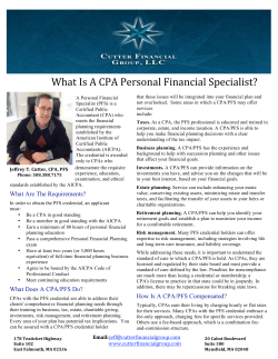 What Is A CPA Personal Financial Specialist?  
