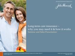 Long-term care insurance – Seminar and Sales Presentation