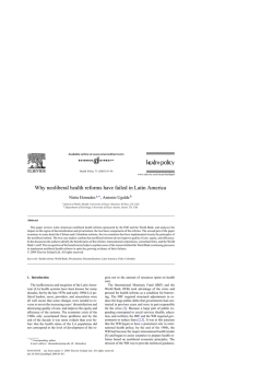 Why neoliberal health reforms have failed in Latin America N&uacute;ria Homedes a