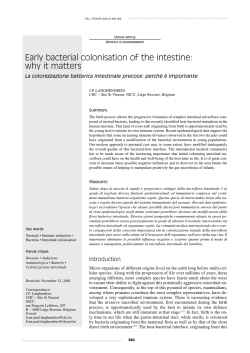 Early bacterial colonisation of the intestine: why it matters