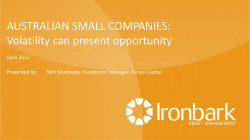AUSTRALIAN SMALL COMPANIES: Volatility can present opportunity  April 2012