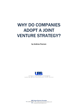 WHY DO COMPANIES ADOPT A JOINT VENTURE STRATEGY?