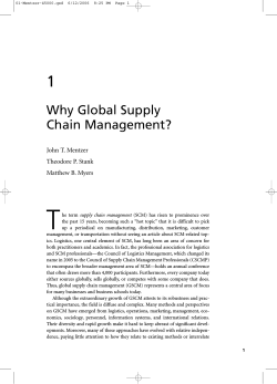 T 1 Why Global Supply Chain Management?