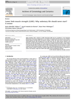 Lower limb muscle strength (LLMS): Why sedentary life should never... A review Karin Marie&uml;lle Volkers , Jorrit Frederik de Kieviet