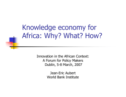 Knowledge economy for Africa: Why? What? How?