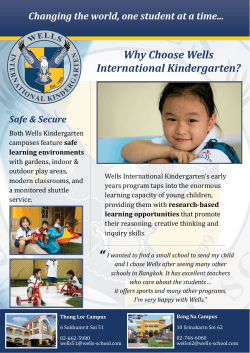 Why Choose Wells International Kindergarten? Safe &amp; Secure