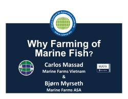 Why Farming of Marine Fish ? Carlos Massad