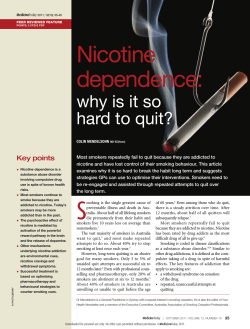 Nicotine dependence: why is it so hard to quit?