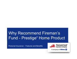 Why Recommend Fireman’s Fund - Prestige Home Product
