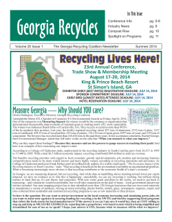 Georgia Recycles In This Issue