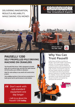 Why You Can Trust Pauselli PAUSELLI 1200 SELF PROPELLED PILE DRIVING