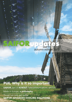 PUE, Why is it so important a philosophy SAIFOR ADVANCED COOLING SOLUTIONS