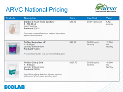 ARVC National Pricing  Products Description