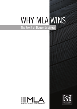 WHY MLA WINS The Front of House Engineer